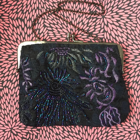 Navy Beaded Purse - Picture 3 of 4